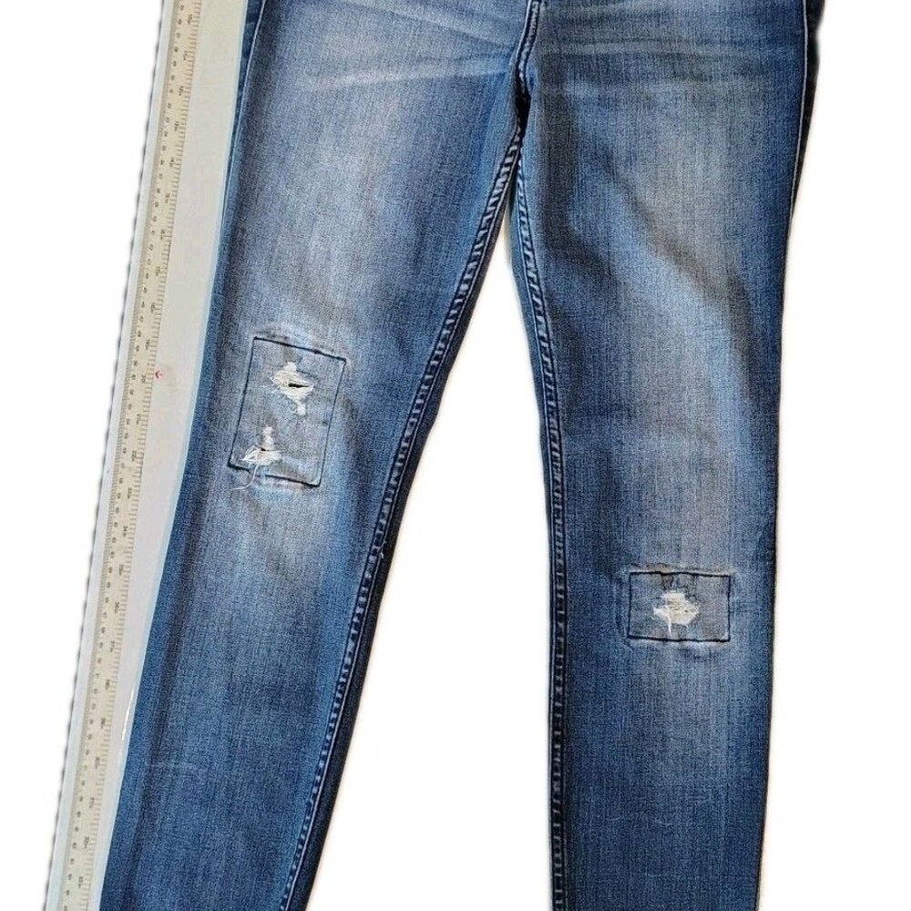 Hollister High-Rise Super Skinny Denim Blue jeans size 7R W28 L30 Distressed